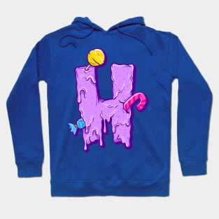 H letter Melted Hoodie